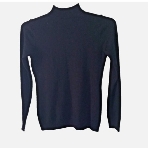 AZ Christmas Sweater Womens Sz S/M Black Santa Design Crystal Embellishments EUC - Picture 3 of 8